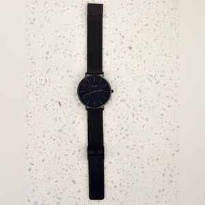 Cluse Minimalist Black Mesh Strap Watch
